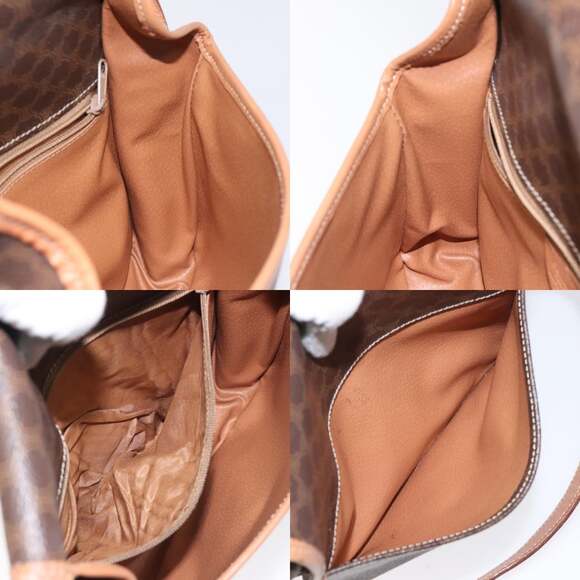 CELINE Macadam Canvas Shoulder Bag Pvc Gold Brown - Picture 12 of 12